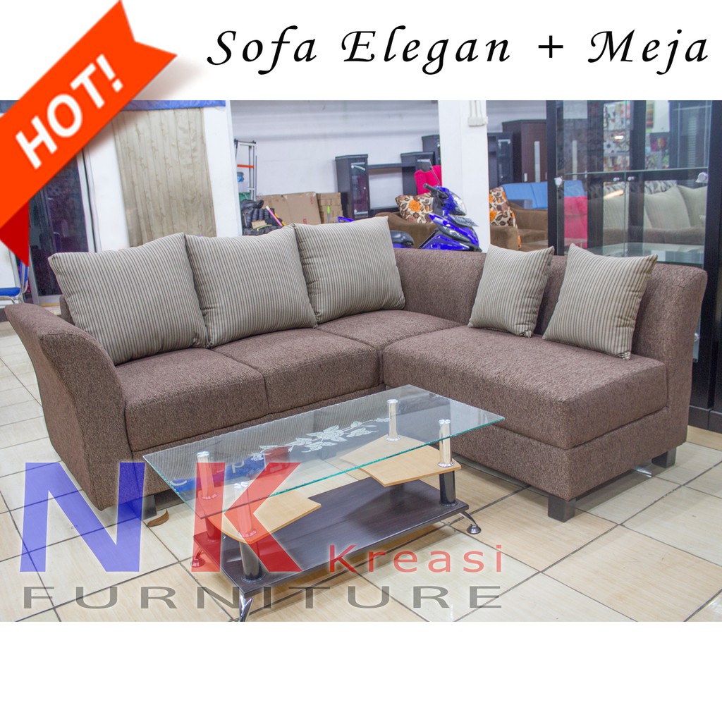 Sofa kursi Tamu L minimalis, sofa sudut santai