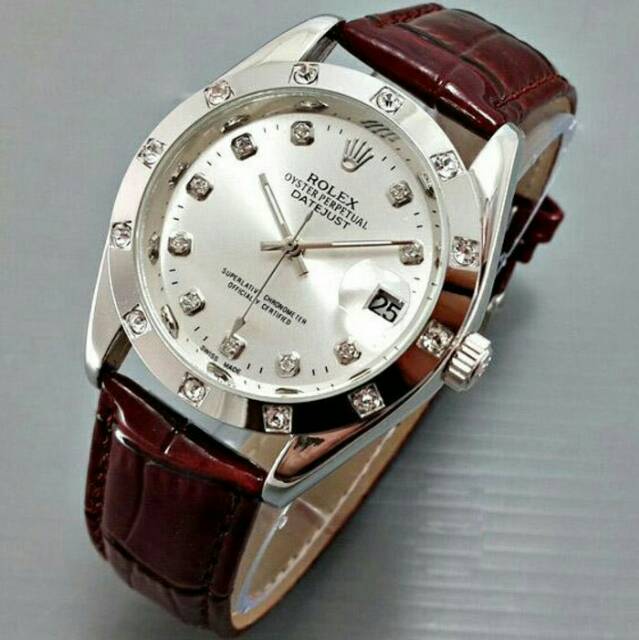 Jam Tangan Pria / Wanita Rolex Automatic Mesin Diamond