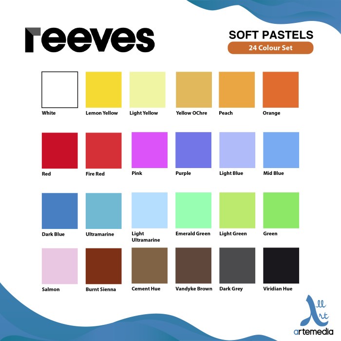 

PASTEL-DRY-OIL- REEVES SOFT PASTEL SET 24 COLORS -OIL-DRY-PASTEL.