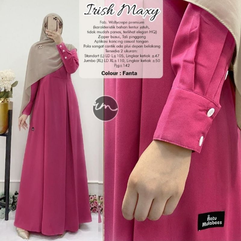 { Restok } Dres gamis polos casual terbaru Irish maxy tebal adem halus  ori ratu