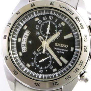 Seiko Mens SNN179P1 Quartz Chronograph Black Dial | Jam Pria SNN179