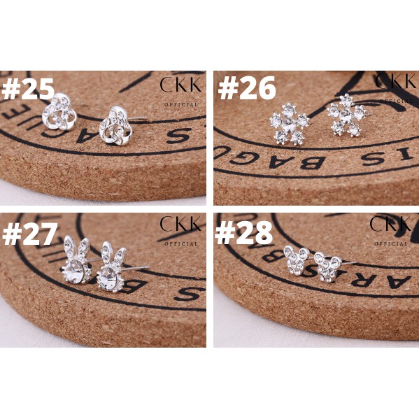 ➰CKK➰ Anting Tusuk Stud Motif  FA97 Permata dan Batu Mutiara Cantik