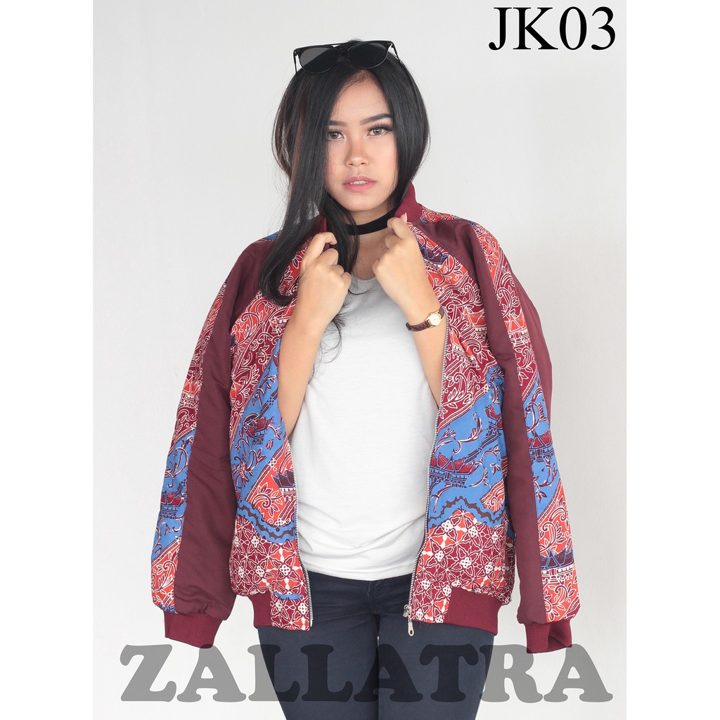 Jaket Bomber Batik Asli Lampung Berkualitas - Zallatra JK03