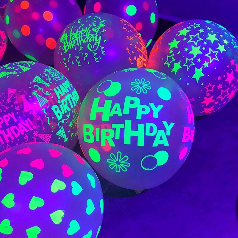 10pcs Balon Neon Polkadot Luminous 12 &quot;Reusable Untuk Dekorasi Pesta Ulang Tahun / Pernikahan