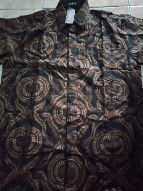 Risna Batik Hrb Motif Songkek Biru Kemeja Batik Pria Lengan Pendek Exclusive Halus Primis Premium
