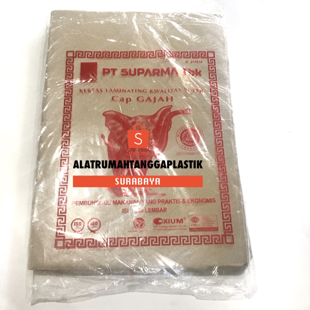 

210pcs Kertas Minyak Bungkus Nasi / Kertas Cokelat / Kertas Bungkus / Kertas Nasi Bungkus