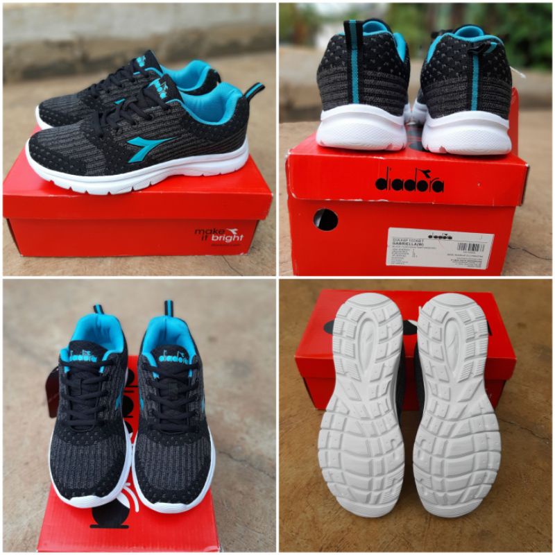 sepatu running diadora wanita hitam original 100%