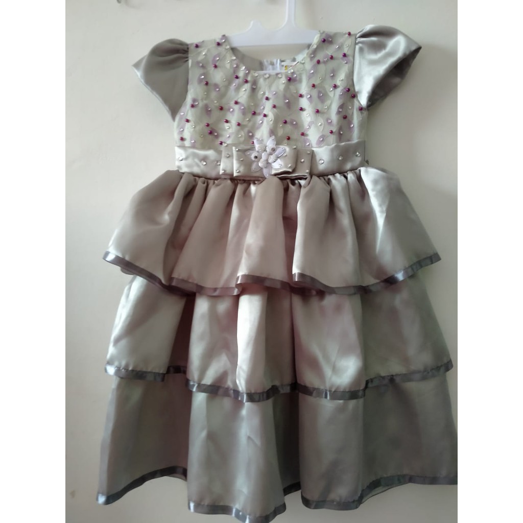 Gaun Anak 4 tahun Perempuan Import sampai 12 tahun Bahan Satin Adem Dress Pesta Anak Murah KA61