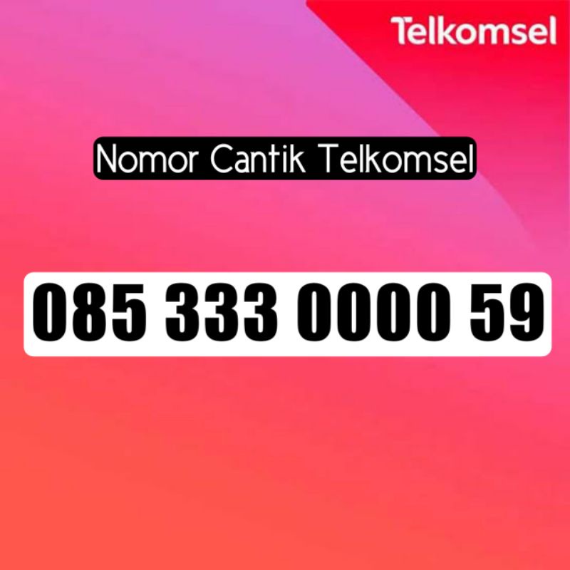 Nomor Cantik Telkomsel Kartu As Super 333 0000 59 Triple Kwartet 000059