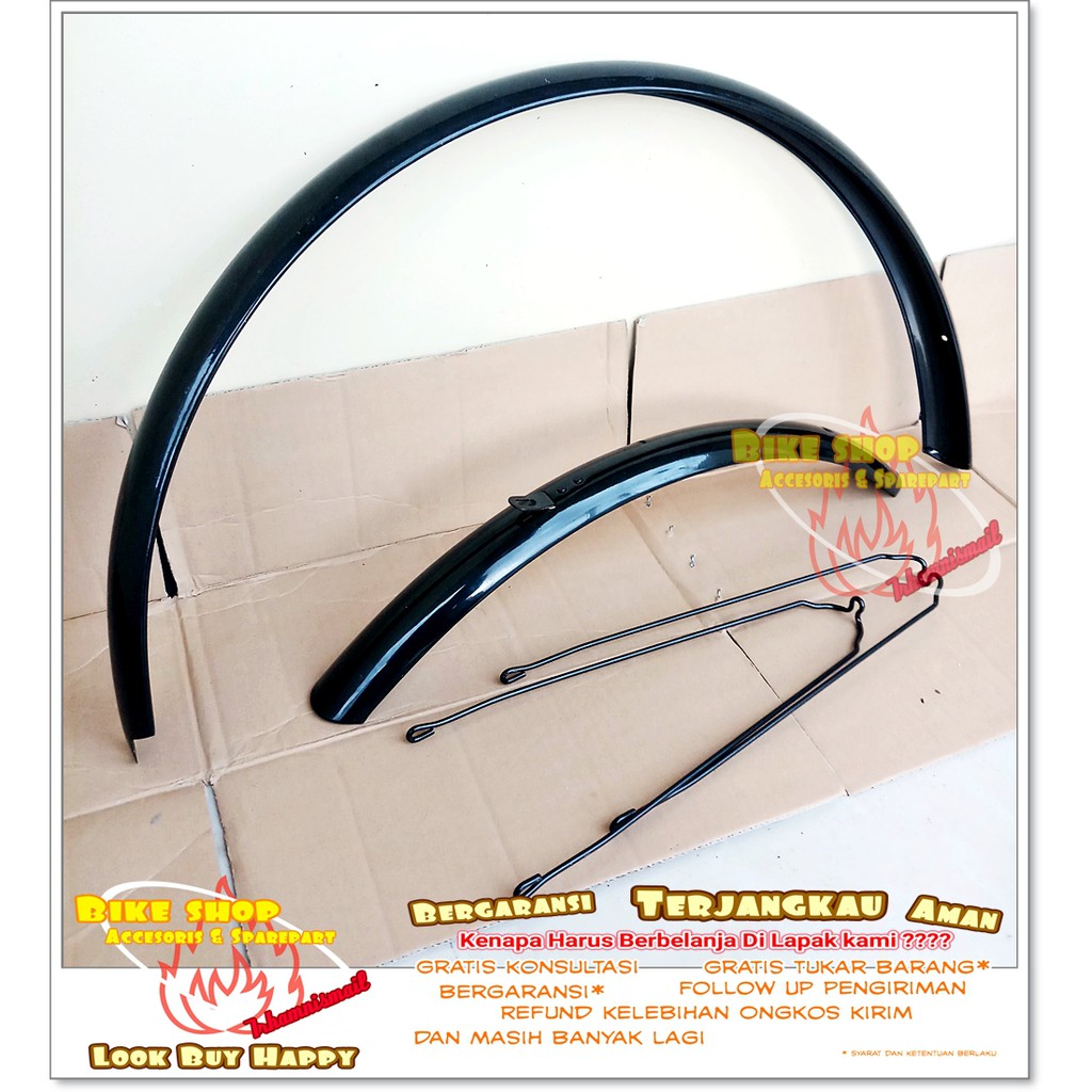 Spakbor Sepeda Touring Set Hitam Fender Depan Belakang