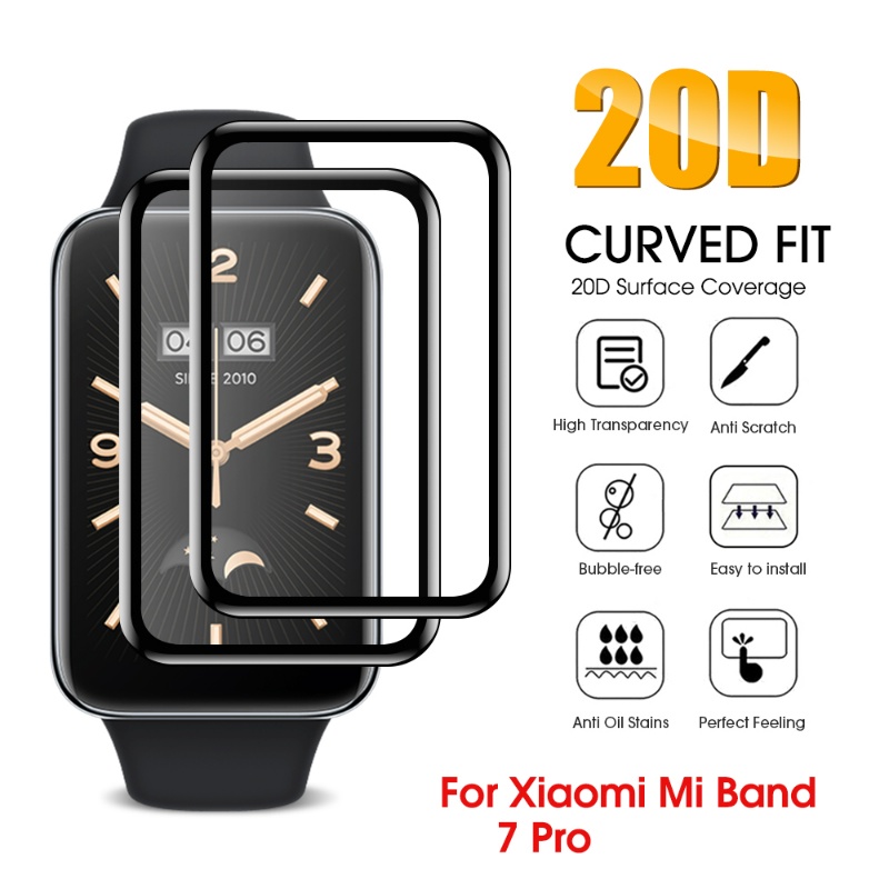 Film Pelindung Layar Anti Gores / Sidik Jari 20D Curved Untuk Xiaomi Mi Band 7 Pro