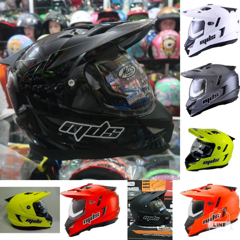 Helm Full Face MDS Super Pro Solid Black MDS Cross Clear