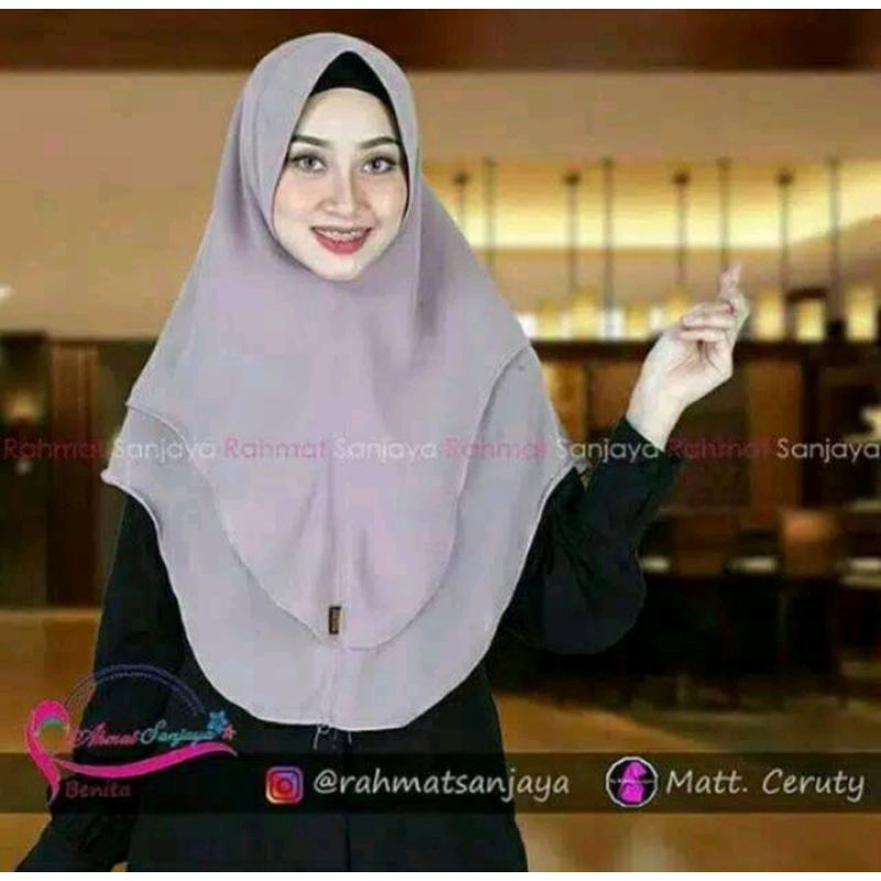 Khimar Ceruty Rahmad Sanjaya / hijab Ceruty 2 layer