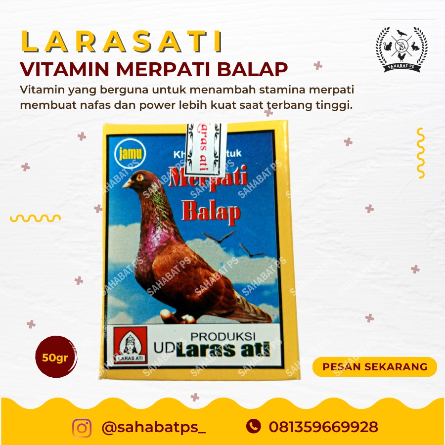 LARASATI MERPATI PIL LARAS ATI VITAMIN JAMU DOPING BURUNG MERPATI POS