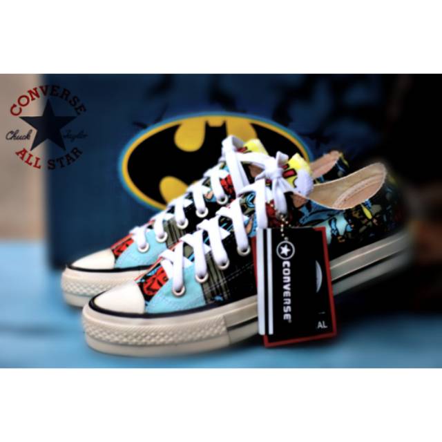 100% PREMIUM DC COMICS X CONVERSE 70S HIGH BATMAN BLACK FRESH YELLOW