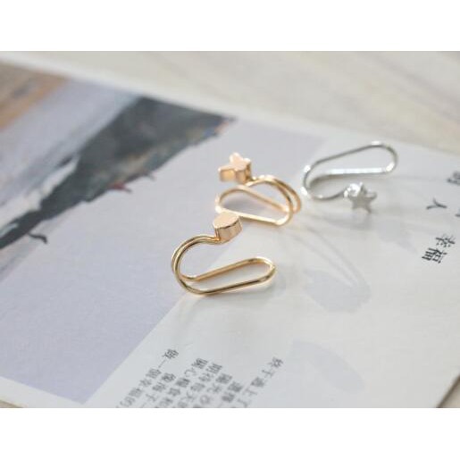 Anting aksesoris fashion berlian berbentuk temperamen mutiara jepit kreatif Korea earrings anting wanita fashion