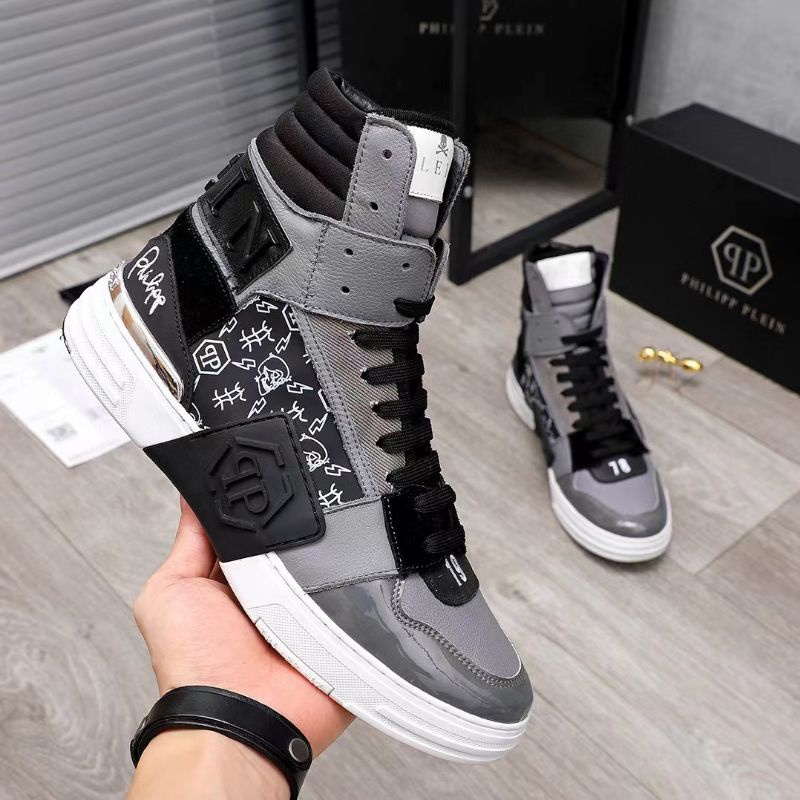 Sepatu philipp plein sneaker boots pria kualitas mirror