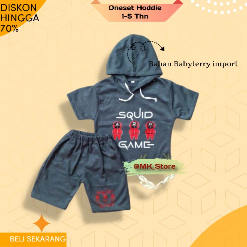 Setelan Hoodie Anak 1-5 Tahun Celana Pendek