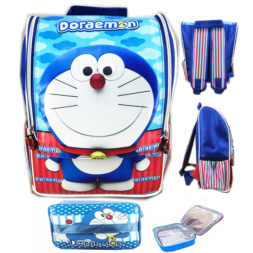 BUY 1 GET 1 + FREE ONGKIR !!! Tas Ransel Sekolah Anak TK Jepang Doraemon 3D Timbul LB