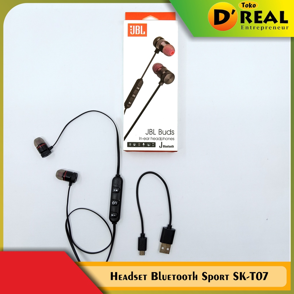 Handsfree Headset Earphone Bluetooth Sport SK-T07 / Headset Bluetooth Murah Berkualitas