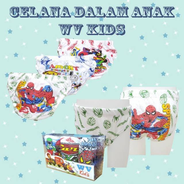 Celana Dalam anak WV Kids Bahan Cotton Premium Quality satuan atau per box