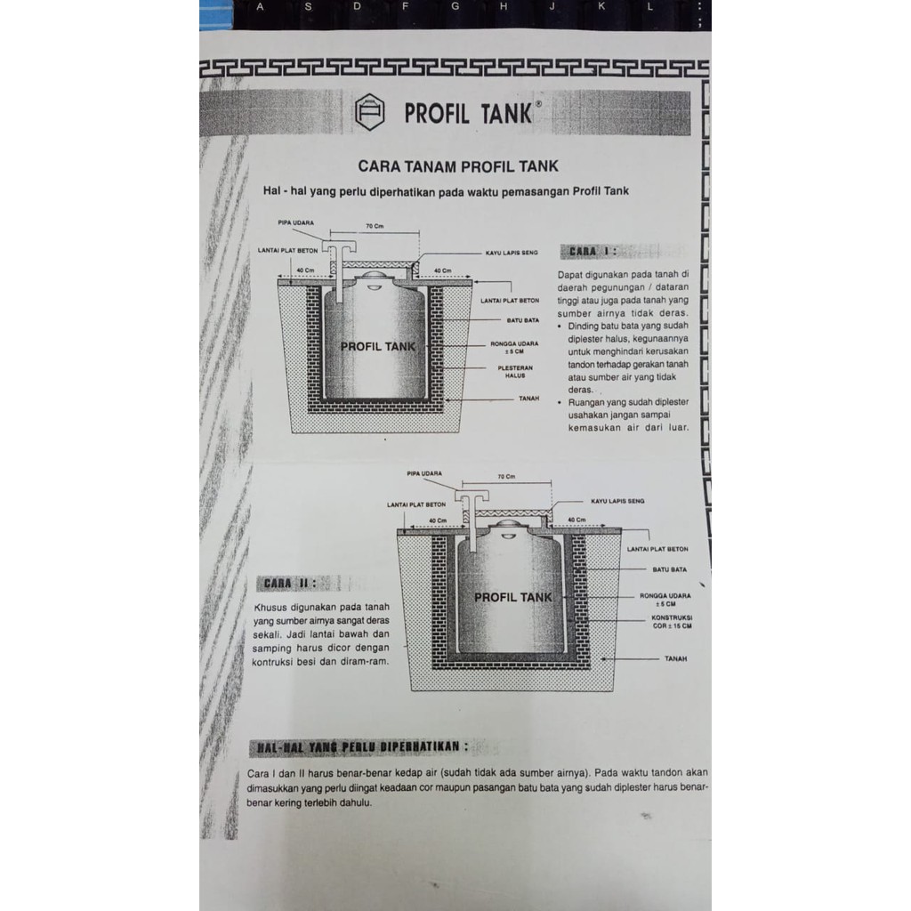 Tangki Air Tanam 300 L Profil Tank TDA 300T Toren Pendam Under Ground