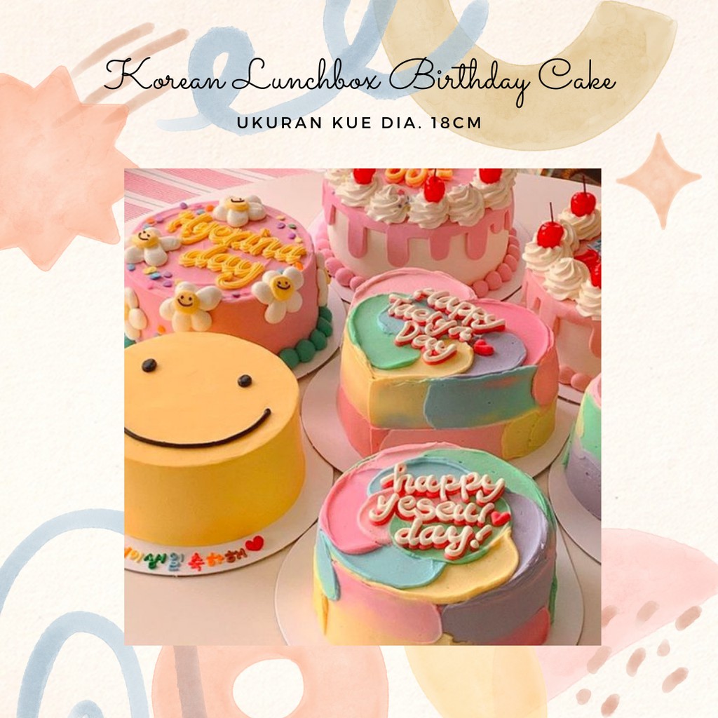 Birthday cake Lunch Box (korean cake) ukuran Large diameter 18cm Murah