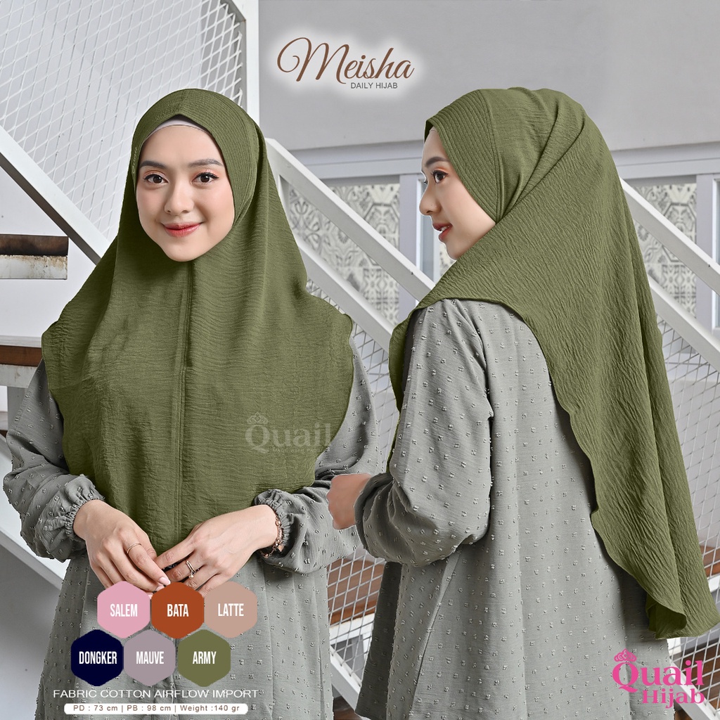 MEISHA Daily hijab soft ped simpel Quail Hijab Bahan cotton airflow Ori Murah