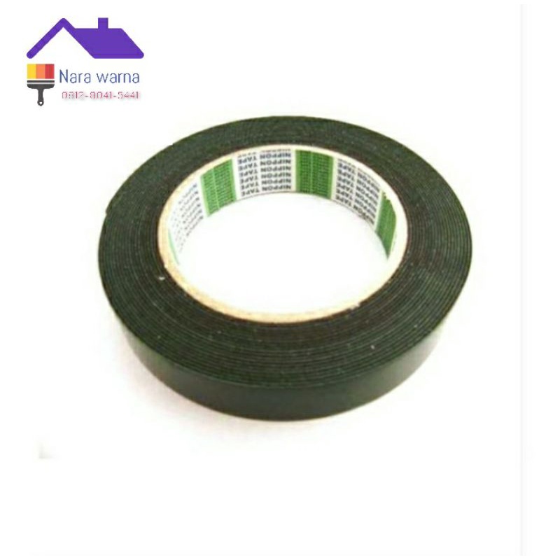 

Double tape/ lem foam hijau perekat Bolak-balik