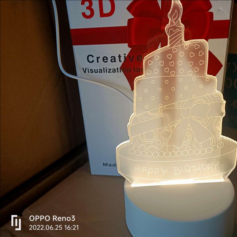 Lampu Proyektor 3d Hologram Nyala LED 7 warna Paris Tengkorak Batman