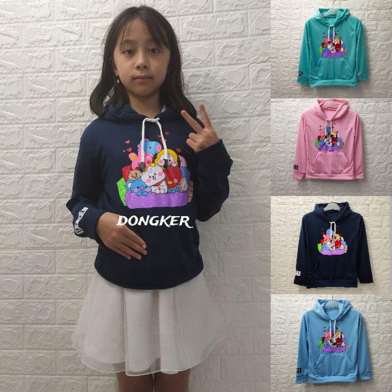 sweater hoodie anak BT21 korea  umur 4-18 tahun bisa COD