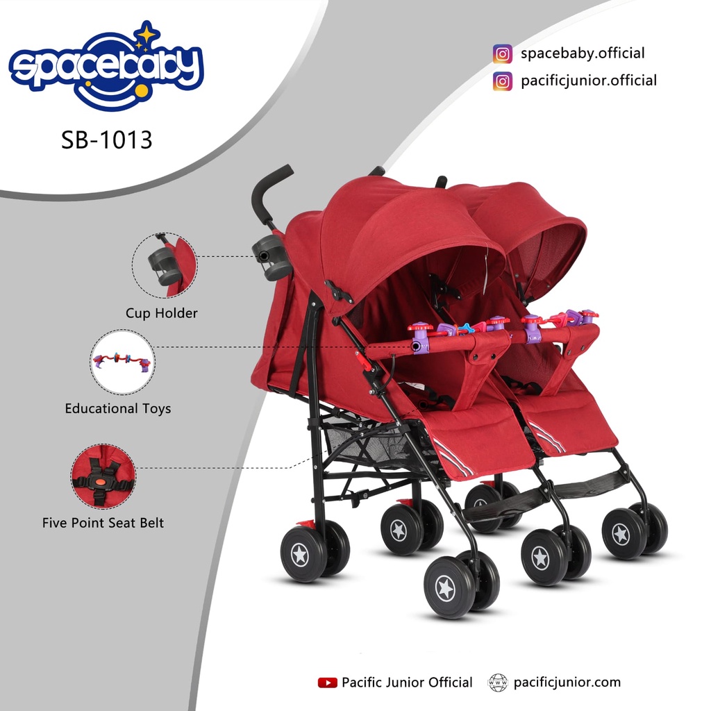 Stroller Baby Twin Spacebaby SB 1013 Kereta Dorong Bayi Kembar