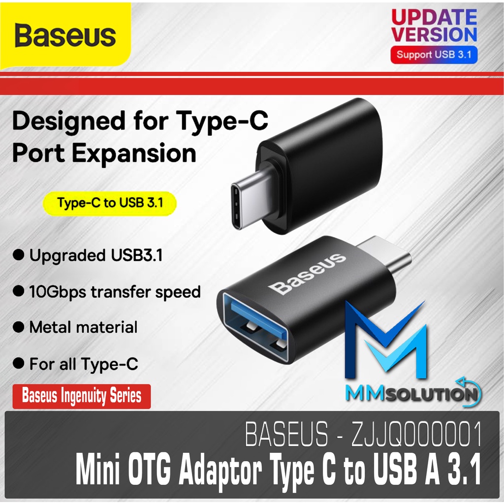 Baseus USB Female To Type-C Male Adapter Converter OTG Charging Data