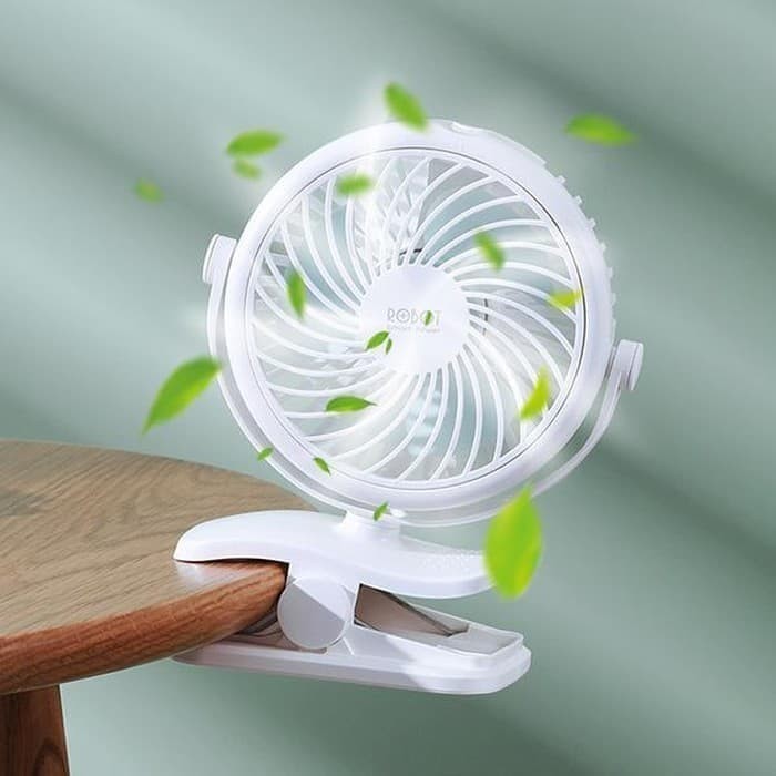 Vivan Robot Power Bank Rt-Bf06 2000Mah Portable Kipas Angin - Mini Fan - Putih