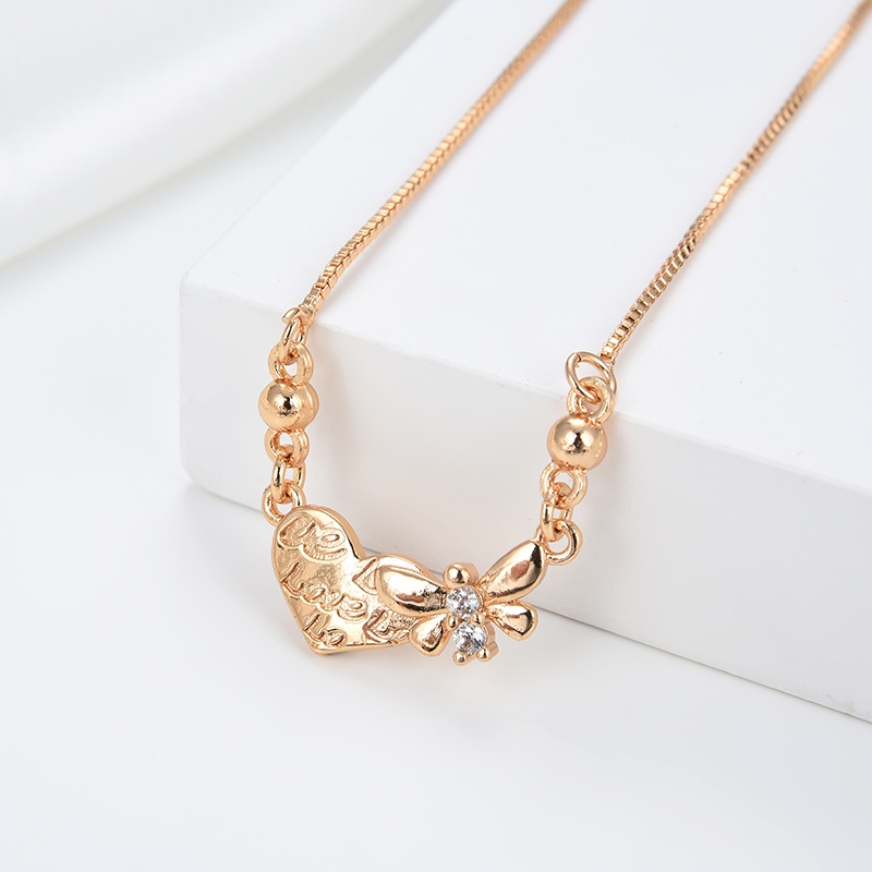 kalung titanium wanita emas muda model korea murah anti karat panjang asli silver nama selamanya 53n