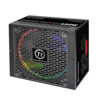 Psu gaming thermaltake 650w atx 80 plus bronze full modular 140mm fan smart pro rgb - Power supply 650 watt 80+