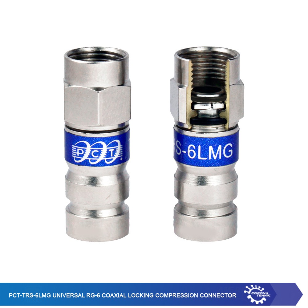 PCT-TRS-6LMG Universal RG-6 Coaxial Locking Compression Connector