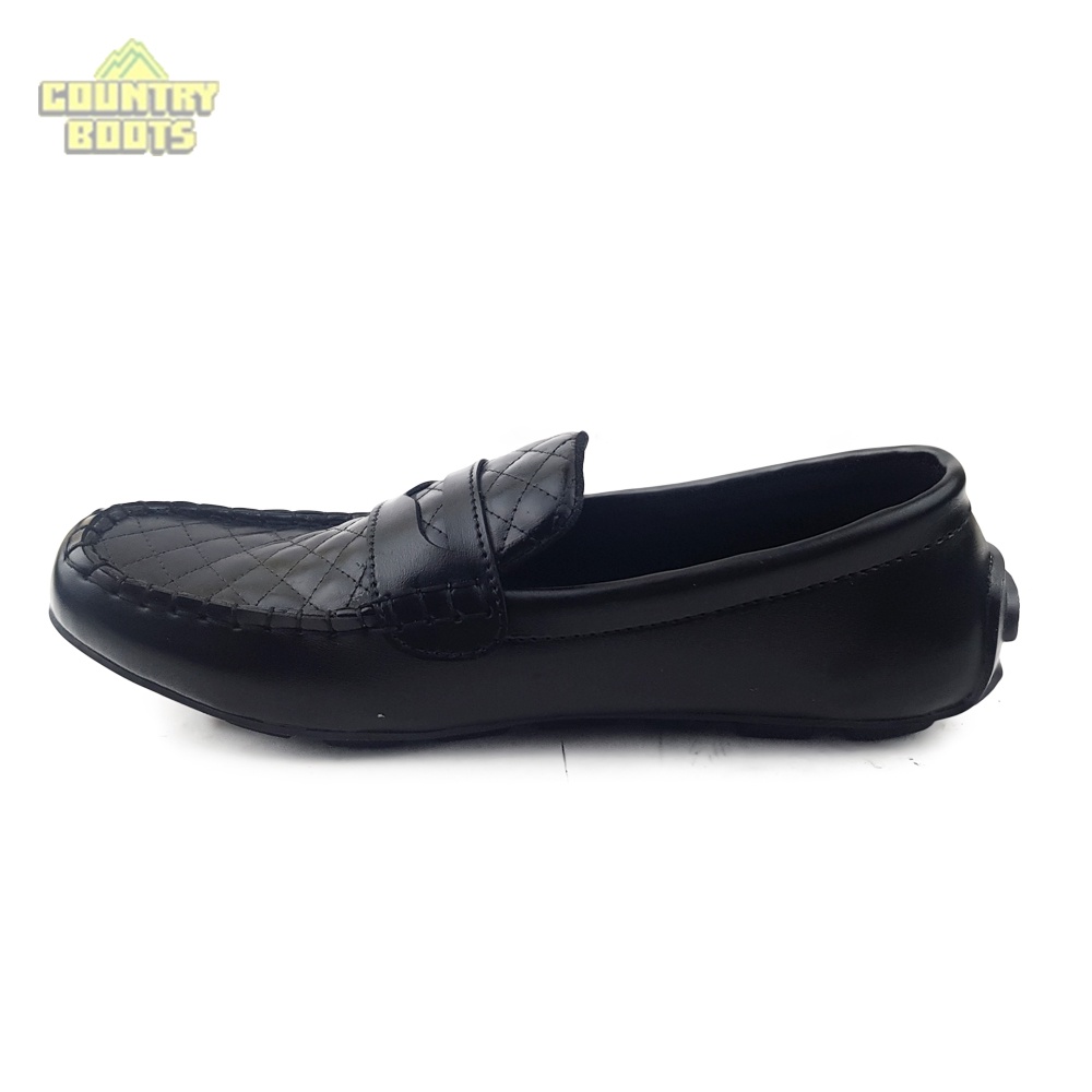 KICK TONE 01 BLACK SLIP ON PRIA KASUAL BS157 BS158 BS159 BS160 BS161 BS16 Slip On Pria Hitam