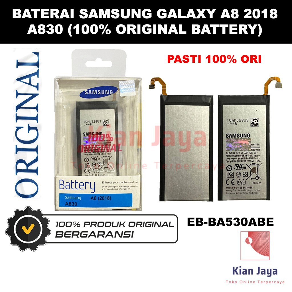 [Garansi 100% Ori] Baterai Samsung Galaxy A8 2018 / A830 Batre Battery Hp EB-BA530ABE Original