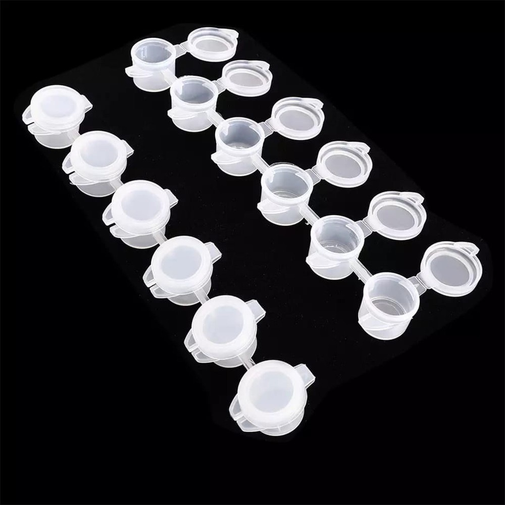 

POT CAT PLASTIK RENTENG 6X3 ML - ACRYLIC PAINT CUP - TABUNG TEMPAT CAT AKRILIK