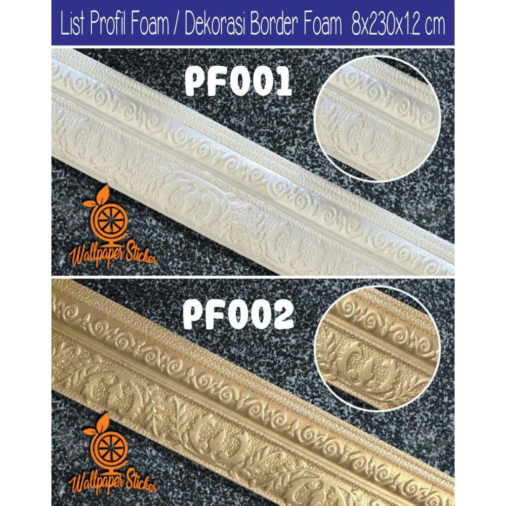 List Foam 8Cm X 2,2M Moulding Dekorasi Dinding Plafon Vintage Borders List Wallpaper Foam