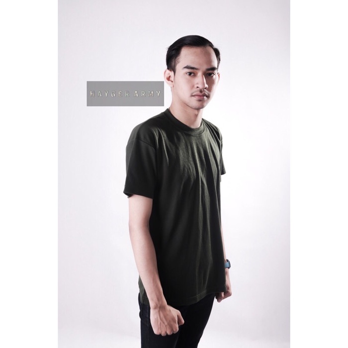 kaos polos hijau army / hijau tua