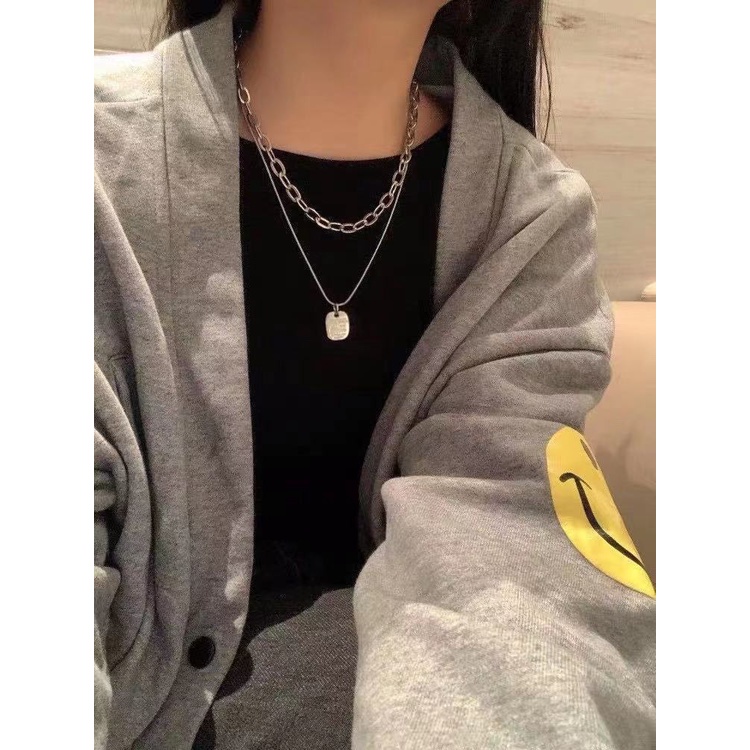 HBS 044 KALUNG WANITA KALUNG DOUBLE LAYERS KALUNG MUTIARA KALUNG HURUF KALUNG KOREA HIPHOP KALUNG W 044 - KL