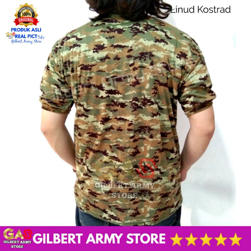 Kaos Loreng Kostrad Linud Terbaru Lengan Pendek Tshirt Oblong Daleman GILBERT ARMY STORE