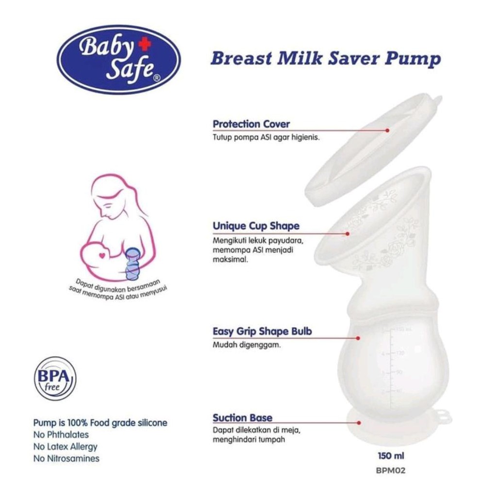 BABY SAFE BREAST PUMP SILICONE 150ML BPM02 / BABY SAFE