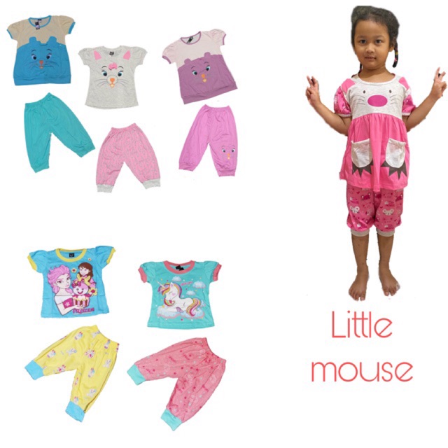 Setelan baju anak (1-11 tahun) baju pendek harian anak W3/V3