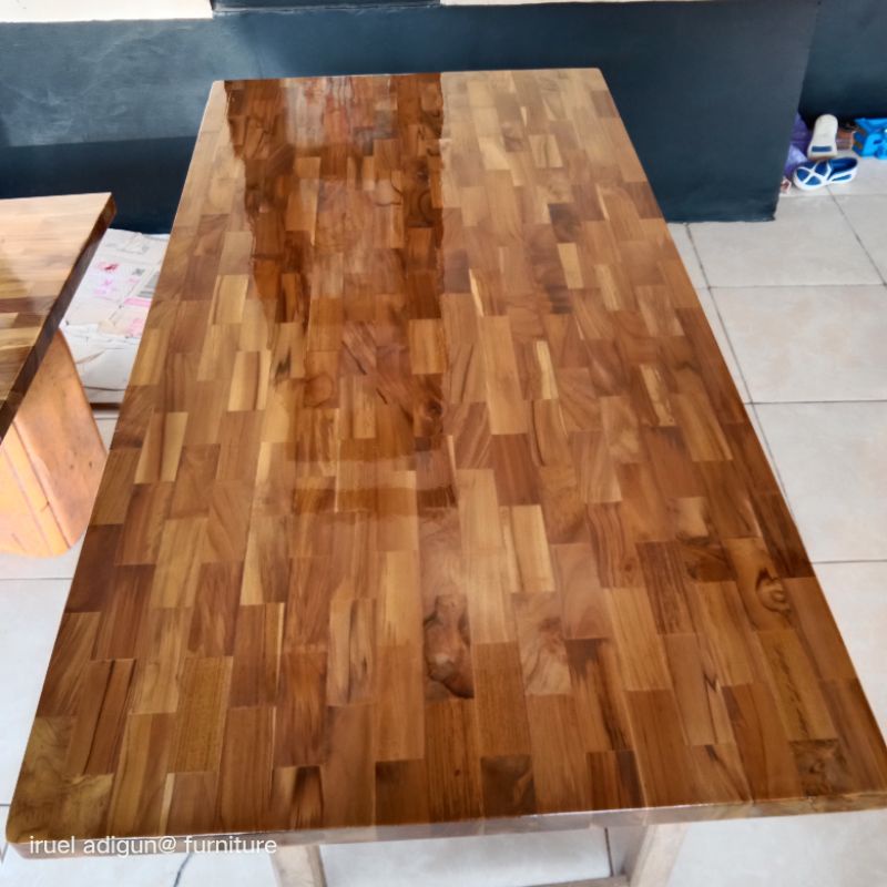 TOP table LAMINASI (kayu jati) ukuran 140x60x2cm