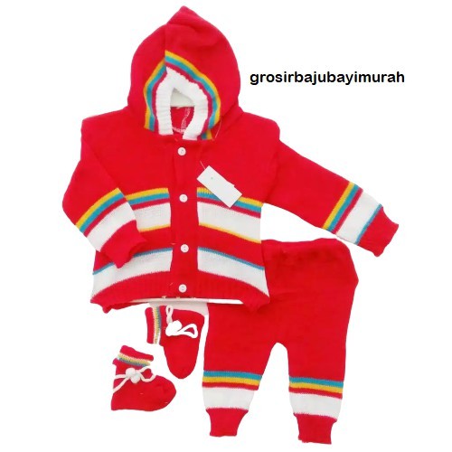 JAKET bayi RAJUT 3 in 1 0-4 bulan