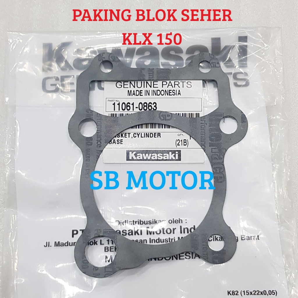GASKET PAKING CYLINDER BLOK SEHER KLX 150 .11061-0863 ASLI KGP