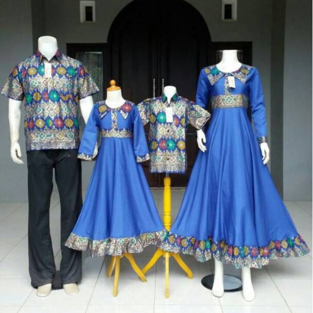 Couple keluarga syari batik prada komplit ayah ibu anak best seller ORI